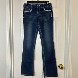 NEW Girls Sz 16 Bootcut Jeans with Sparkle Rhinestone Design
